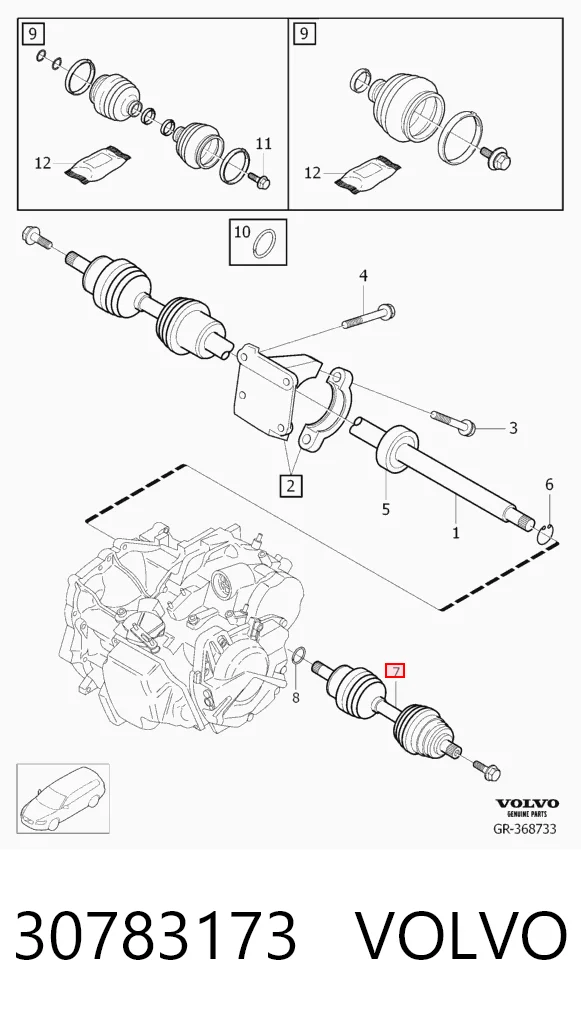 30783173 Volvo Привід лівий