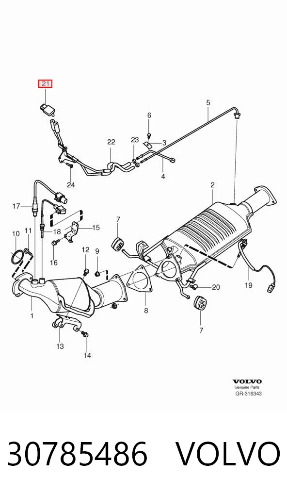 30785486 Volvo Датчик тиску вихлопних газів