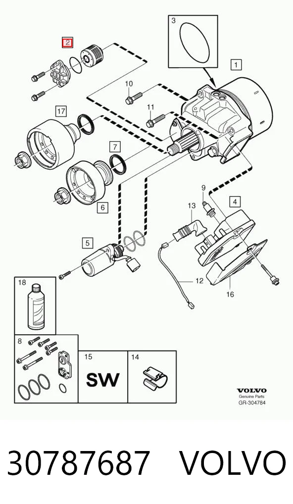 30787687 Volvo Фільтр заднього редуктора