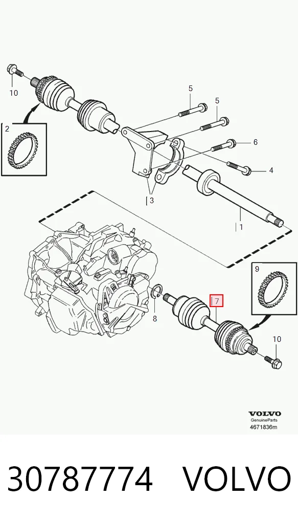 30787774 Volvo Привід лівий
