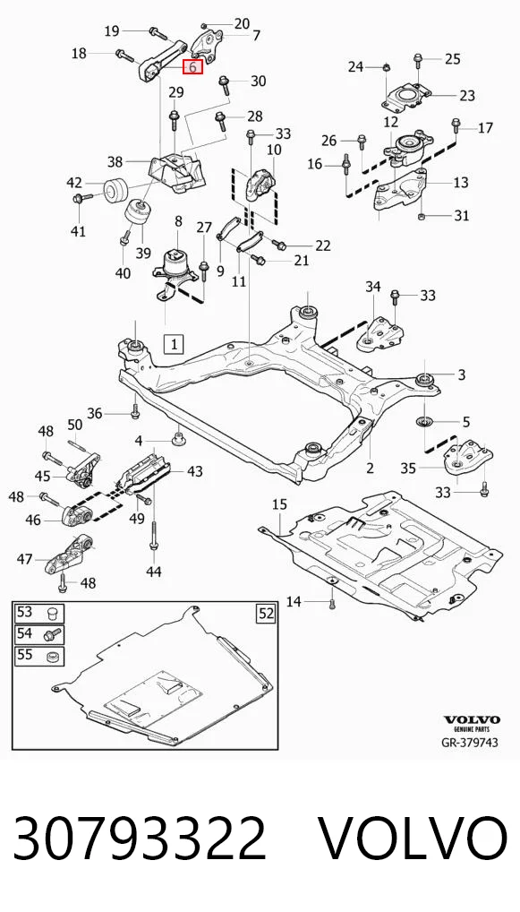30793322 Volvo Права подушка мотора