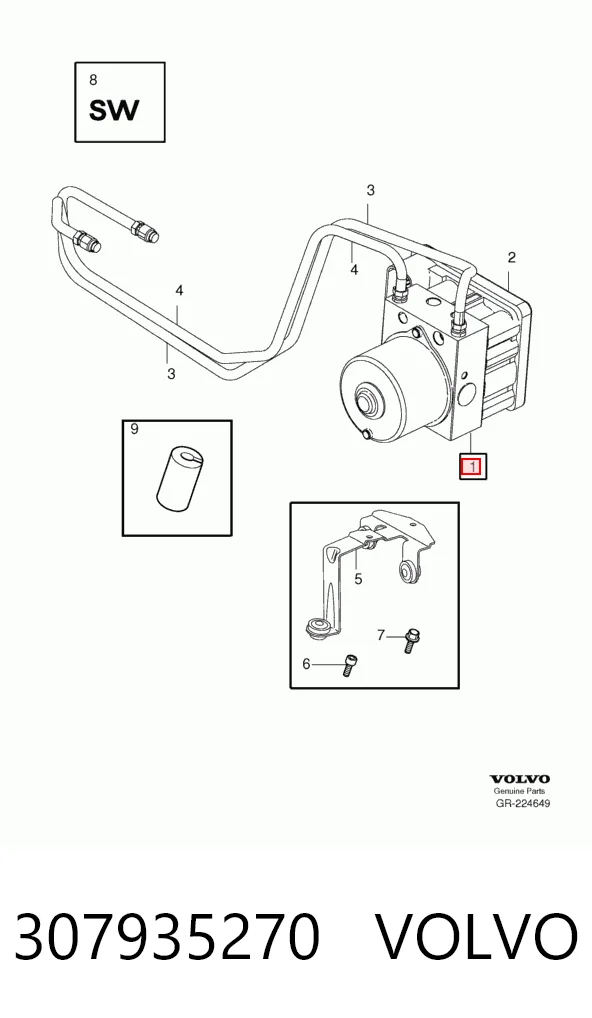 Блок управління АБС (ABS) на Volvo V50  MW