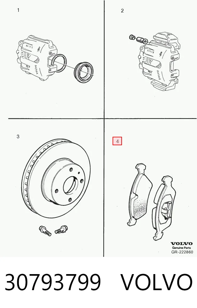 30793799 Volvo Передні гальмівні колодки