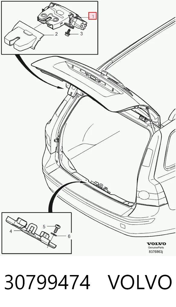 30799474 Volvo Замок п'ятих дверей