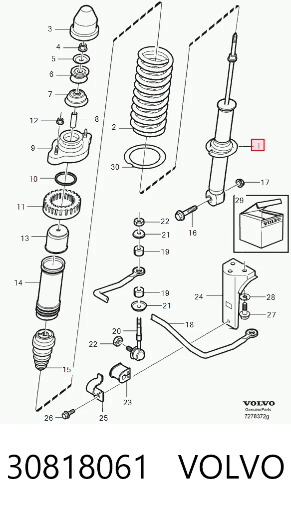 Амортизатор задній Mitsubishi MR911869 ціна, від 25.00 USD