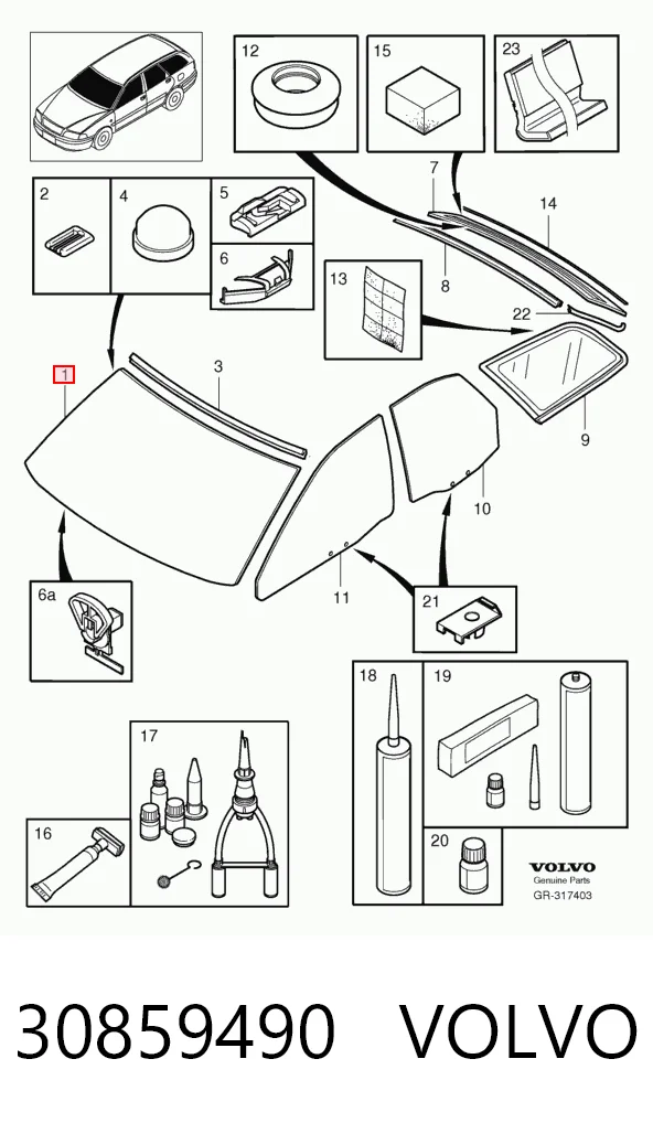 Скло лобове Volvo V40 