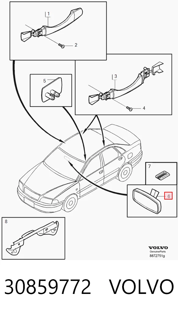Салоне дзеркало заднього виду на Volvo V40  VW