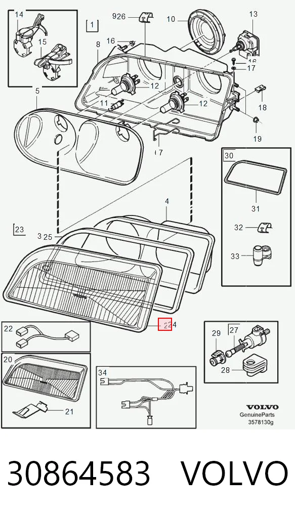 Скло фари лівої Polcar 9040113E ціна, від 33.83 USD