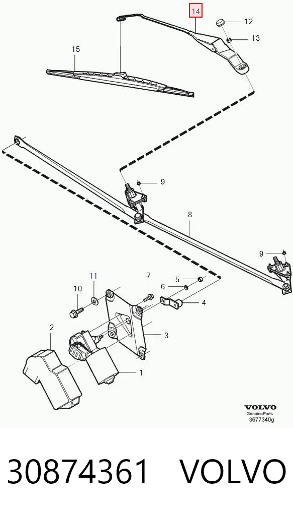 30874361 Volvo Ричаг двірника
