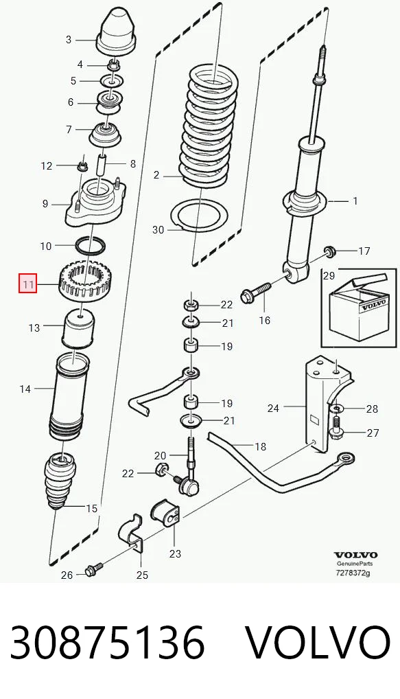 Опора амортизатора заднього Raiso RC05091 ціна, від 11.50 USD