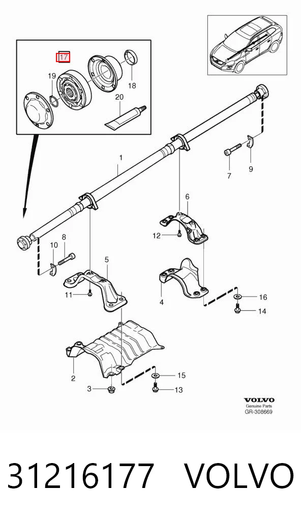 Купити 77436177 Pro-parts ШРКШ карданного валу заднього, передній