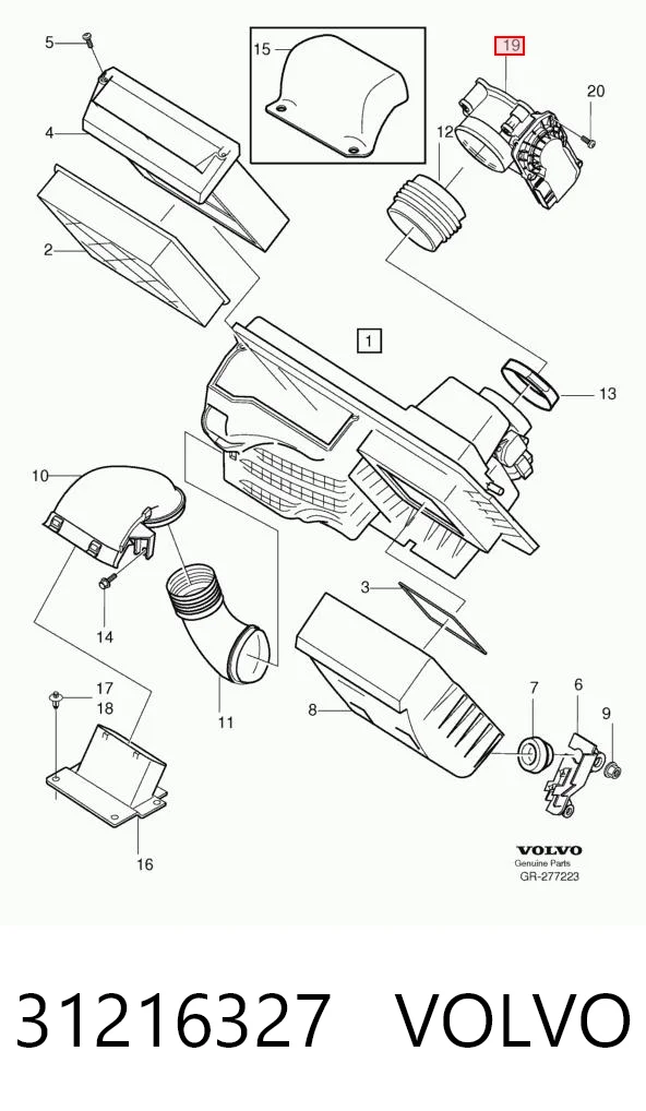 31216327 Volvo Дросільна заслінка в зборі