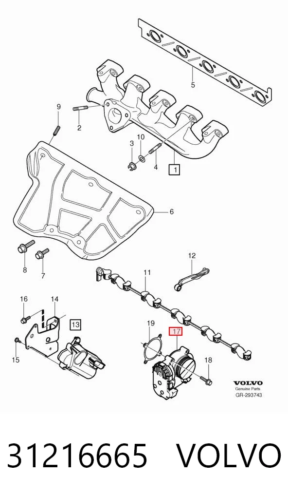 31216665 Volvo Дросільна заслінка в зборі