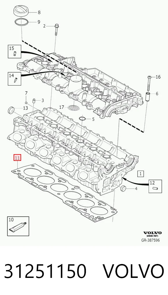 31251150 Volvo Прокладка під головку