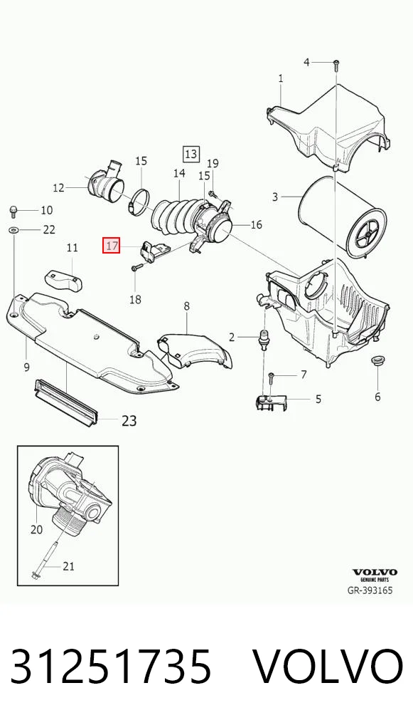 31251735 Volvo Датчик витрати повітря