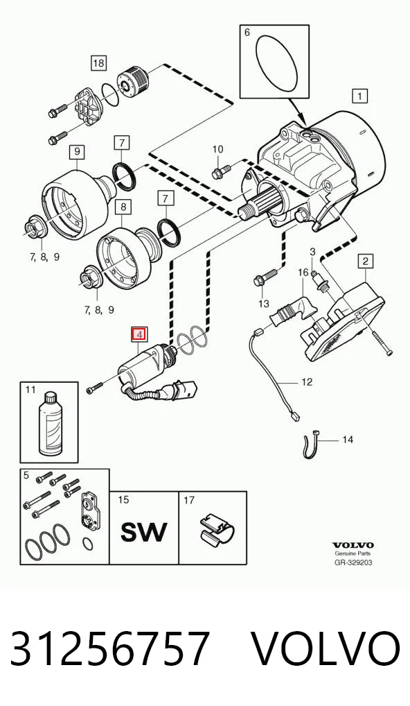 31256757 Volvo Насос муфти Haldex