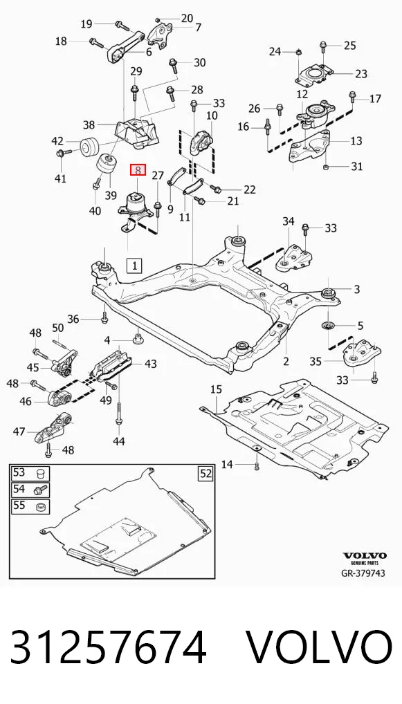 31257674 Volvo Подушка передньої опори двигуна