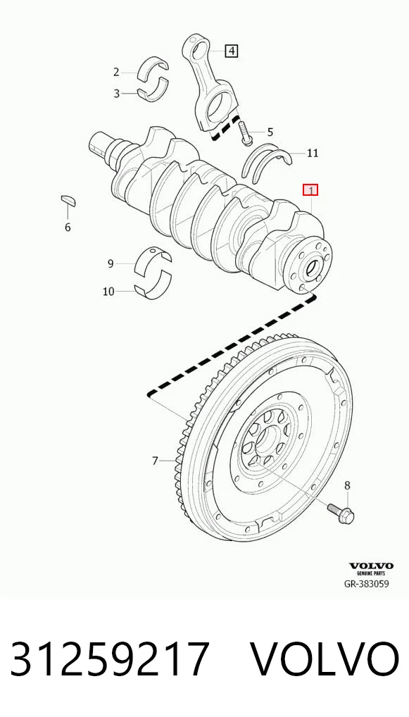 Вал колінчастий і маховик Motus MTS0303 ціна, від 204.44 USD