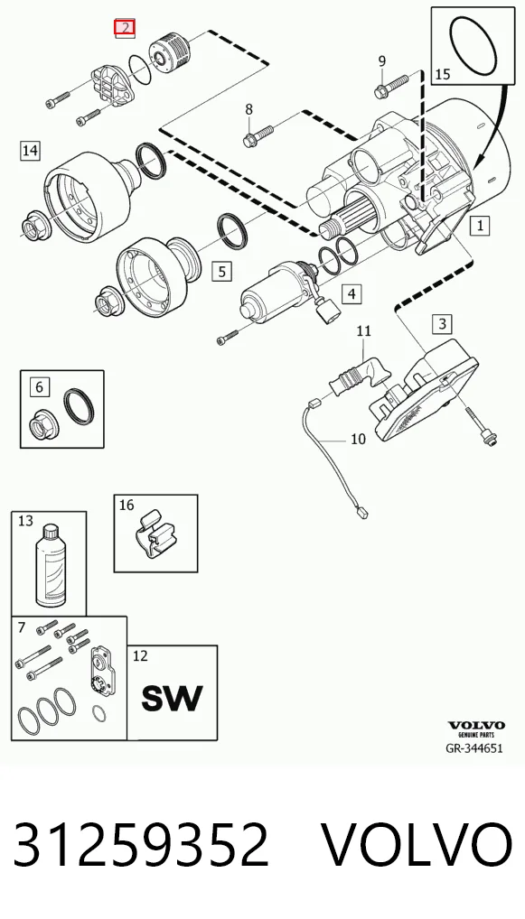 31259352 Volvo Фільтр заднього редуктора