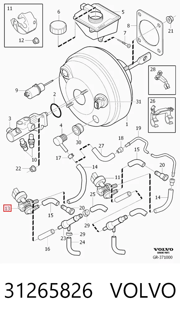 31265826 Volvo Механізм стежить підсилювача