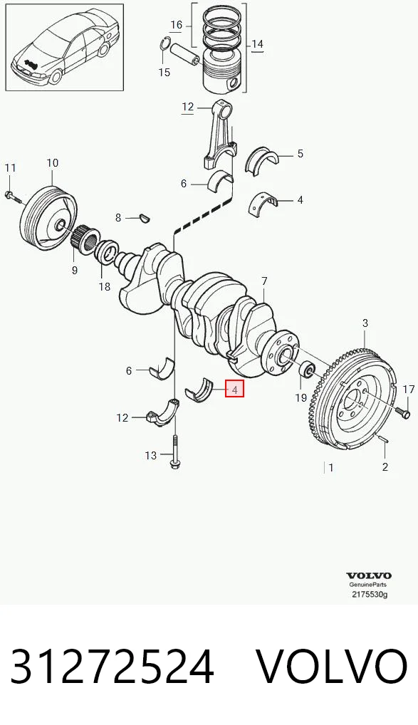 021HS20010000 Mahle Original Підшипник ковзання клонували