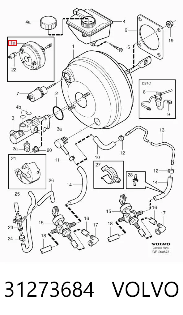 31273684 Volvo Підсилювач гальм вакуумний