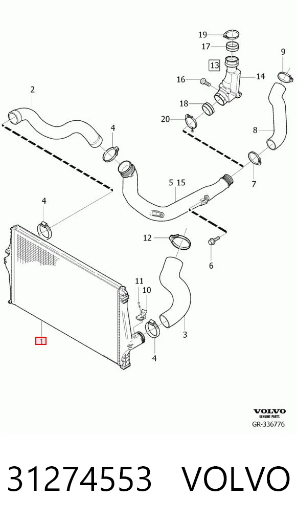 31274553 Volvo Охолоджувач наддувочного повітря