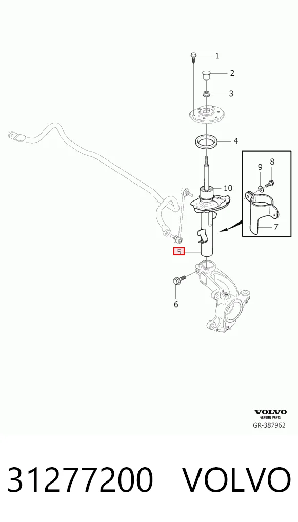 31277200 Volvo Амортизатор передньої підвіски