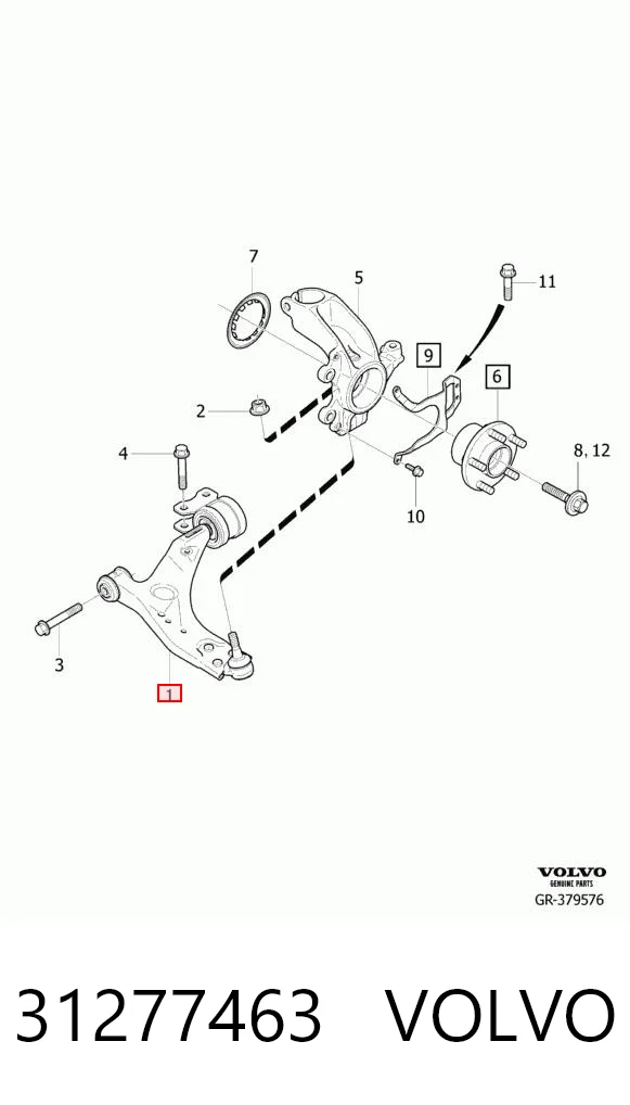 31277463 Volvo Поперечний важіль