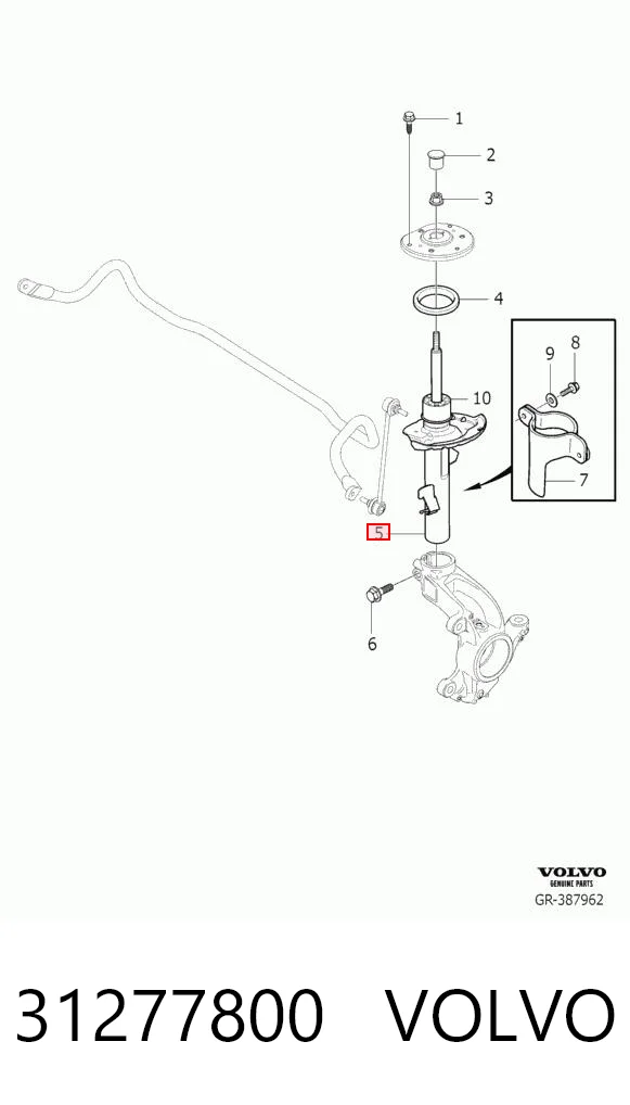 31277800 Volvo Амортизатор передньої підвіски