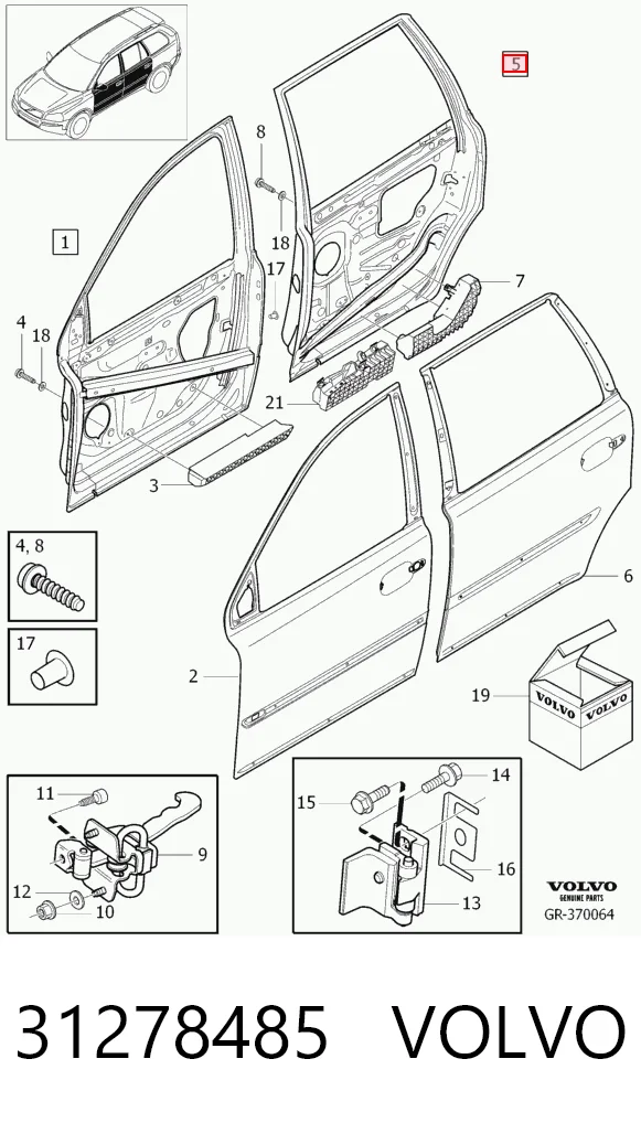 Купити Двері задні, праві Volvo XC90  