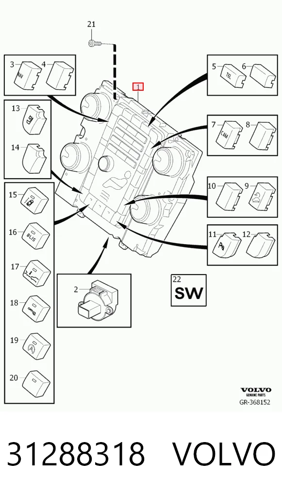 Механізм управління кондиціонером на Volvo S80 II AS, AR