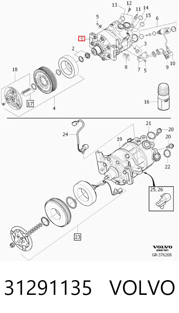 31291135 Volvo Компресор холодоагенту