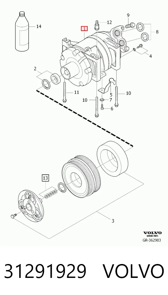 31291929 Volvo Компресор холодоагенту