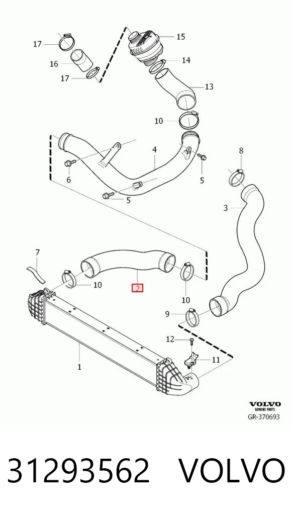 31293562 Volvo Шланг/патрубок интеркуллера