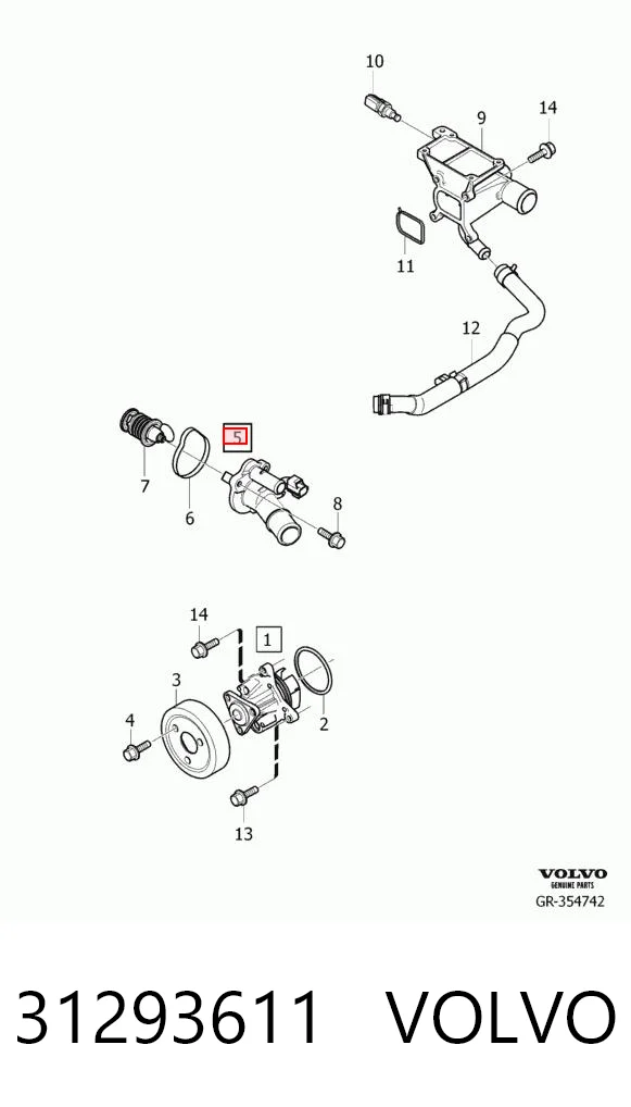 31293611 Volvo Авто термостат