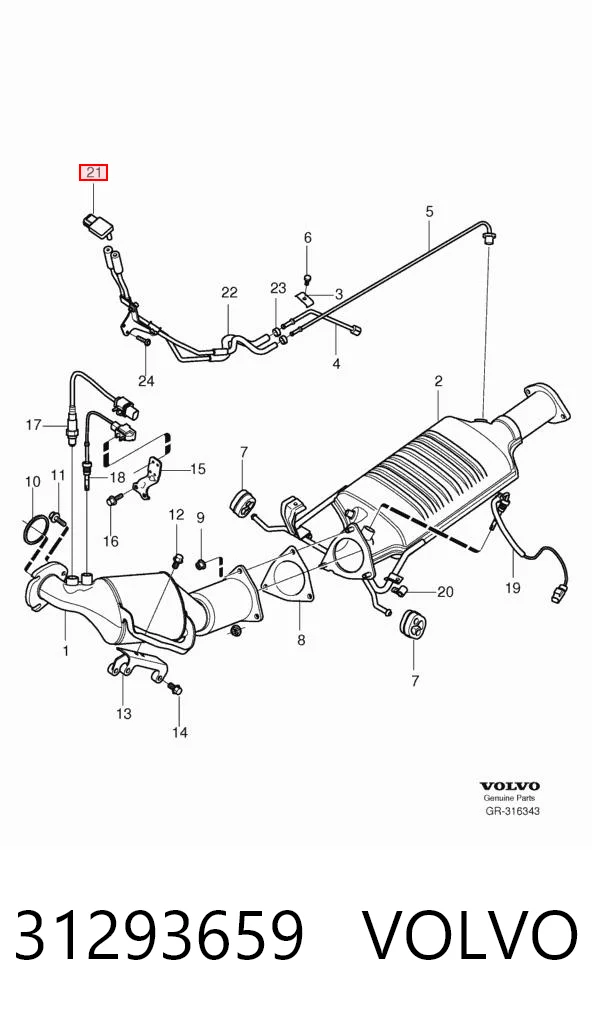 31293659 Volvo Датчик тиску вихлопних газів