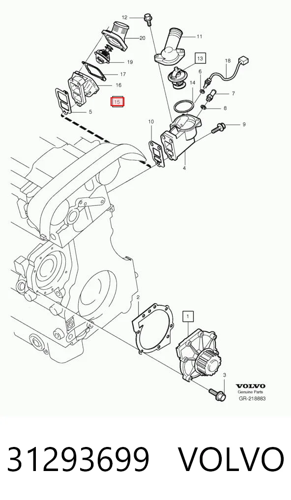 31293699 Volvo Авто термостат