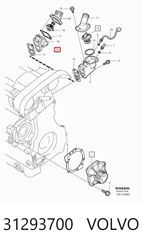 31293700 Volvo Авто термостат