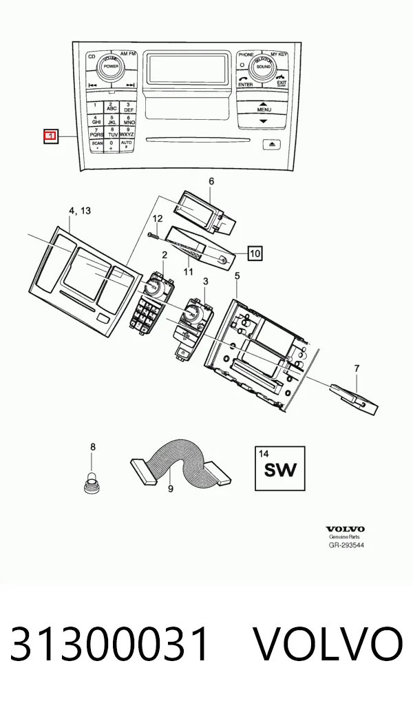 Магнітола (радіо AM/FM) Volvo XC90 позашляховик (2002 - 2015) ціна, від 2.55 USD