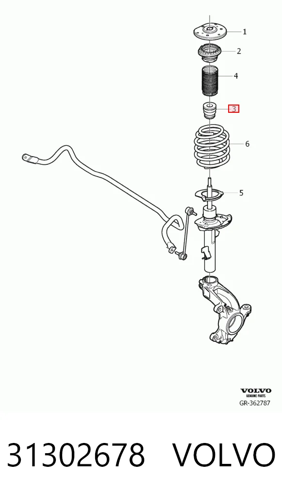 Буфер-відбійник амортизатора переднього 72430308 Pro-parts