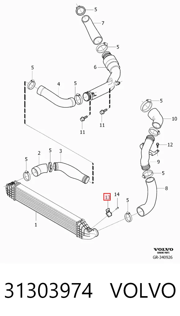 31303974 Volvo Датчик наддува