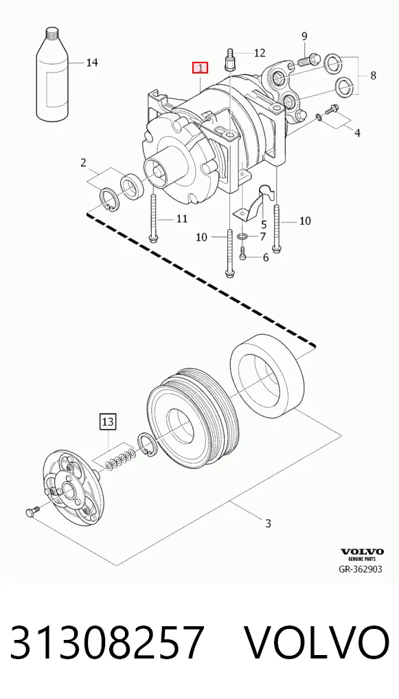 31308257 Volvo Компресор холодоагенту