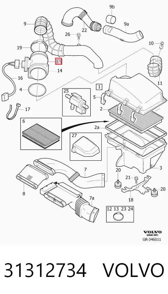 31312734 Volvo Датчик витрати повітря