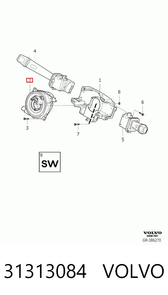 31313084 Volvo Шлейф Airbag