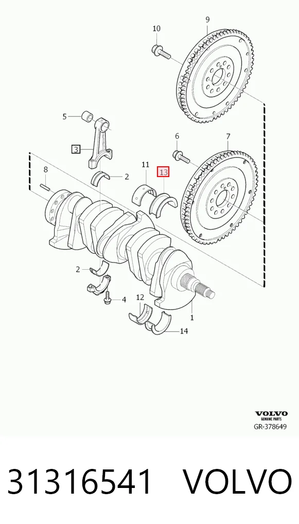 Купити 31316541 Market (OEM) Дзеркальний елемент дзеркала заднього виду, лівого