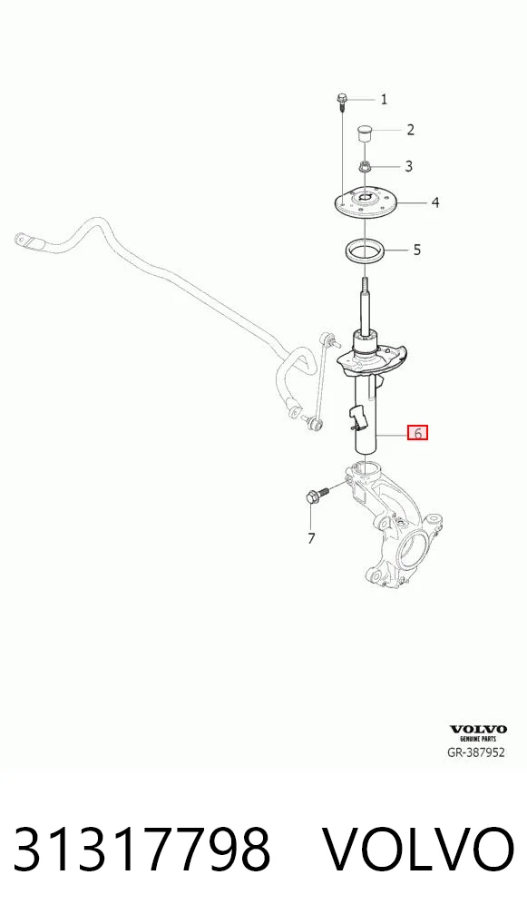 31317798 Volvo Амортизатор передньої підвіски
