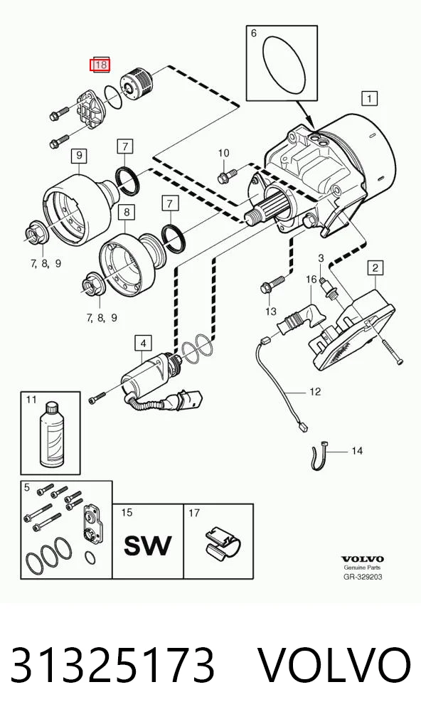 31325173 Volvo Фільтр заднього редуктора
