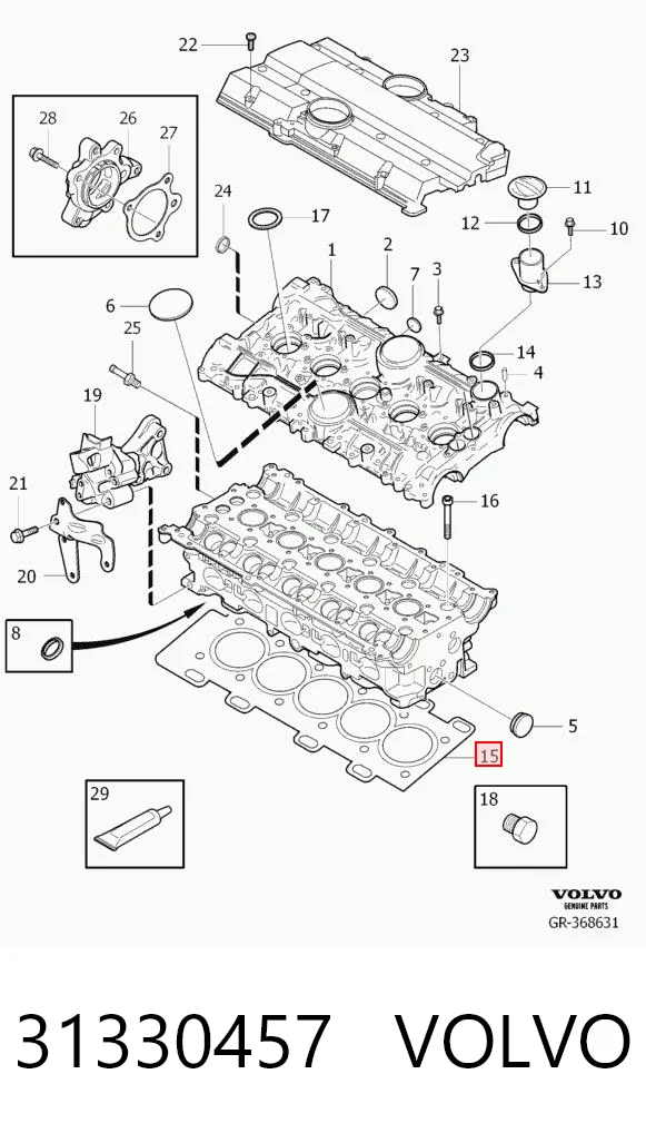 31330457 Volvo Прокладка під головку