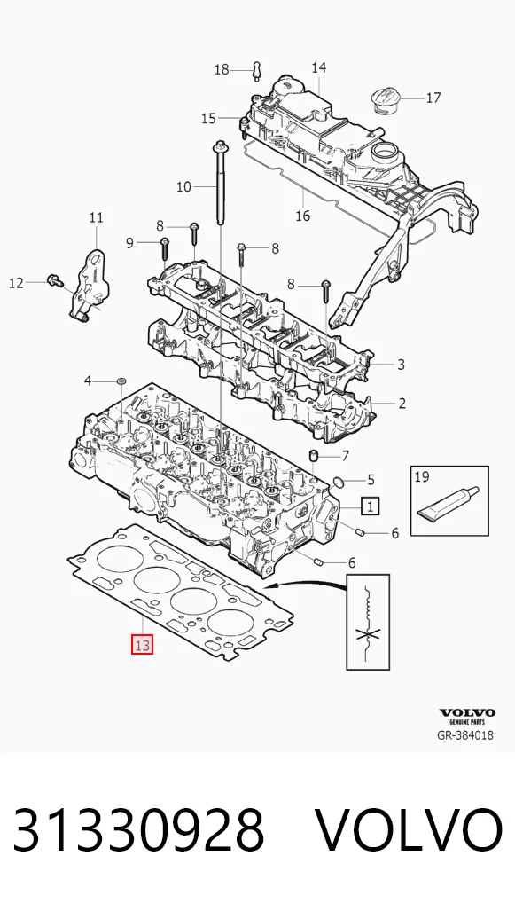 Купити 9676158280 Fiat/Alfa/Lancia Прокладка ГБЦ